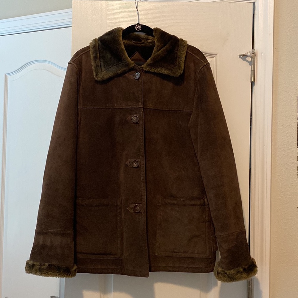 Dennis Basso leather jacket with garment bag